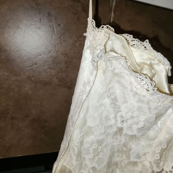 GUNNE SAX JESSICA McCLINTOCK Sz11 Vintage 1980 Cream HOCO Formal Lace Mini Dress - Picture 15 of 16